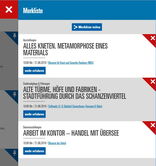 Screenshot der Merkliste des Kalendermoduls