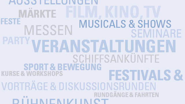 Symbolbild mit Namen von Veranstaltungskategorien