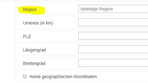Screenshot der Backends