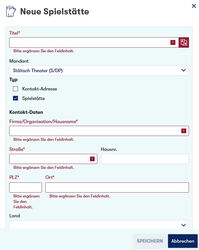 Screenshot der Backends
