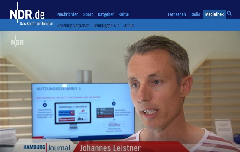 Johannes Leistner als Ausschnitt eines Fernsehbeitrages